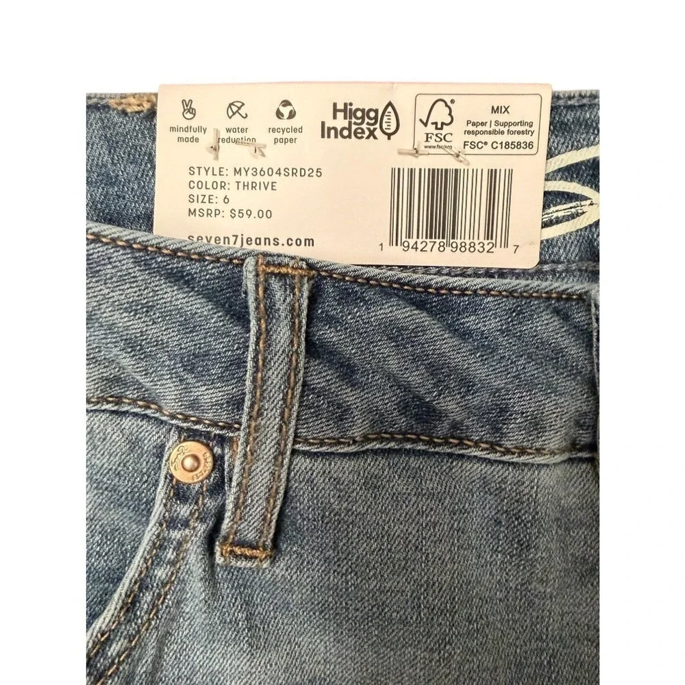 Seven7 Relaxed Bermuda Denim Shorts Women's 6 Mid Rise Cuffed Outdoor Casual